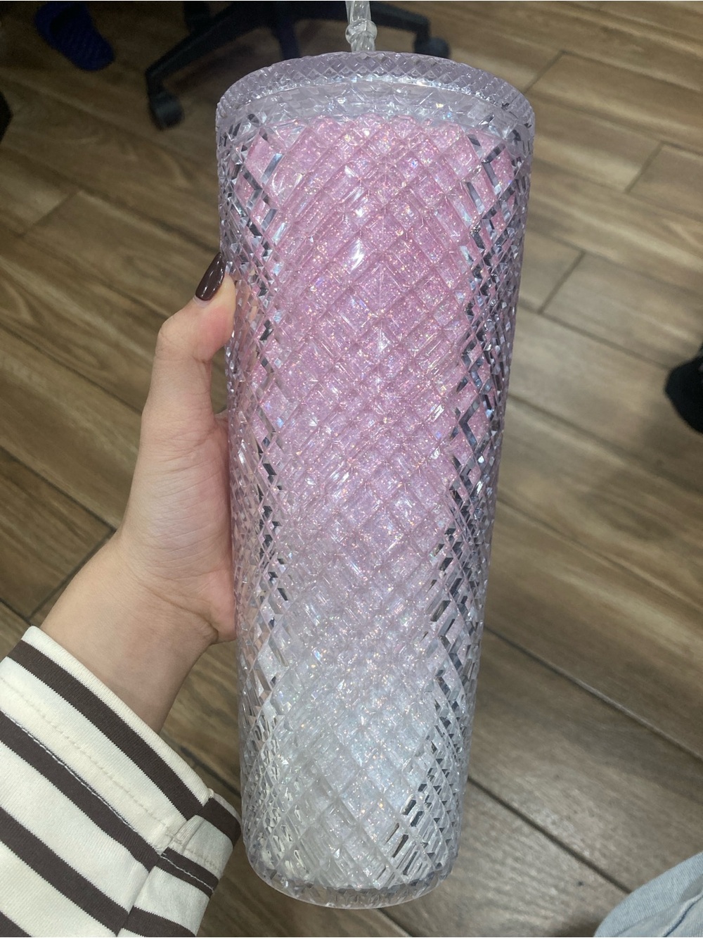 Pink Ombre Patterned Glass Tumbler - Home Accents